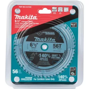 Makita 6-1/2 in. 56-Teeth Carbide Tipped Cordless Plunge Saw Blade for Wood/MDF/Laminate