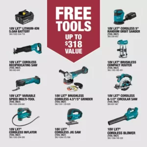 Makita 18-Volt LXT 4.0 Ah Battery and Rapid Optimum Charger Starter Pack with Bonus 18-Volt LXT Brushless Cut-Off/Angle Grinder